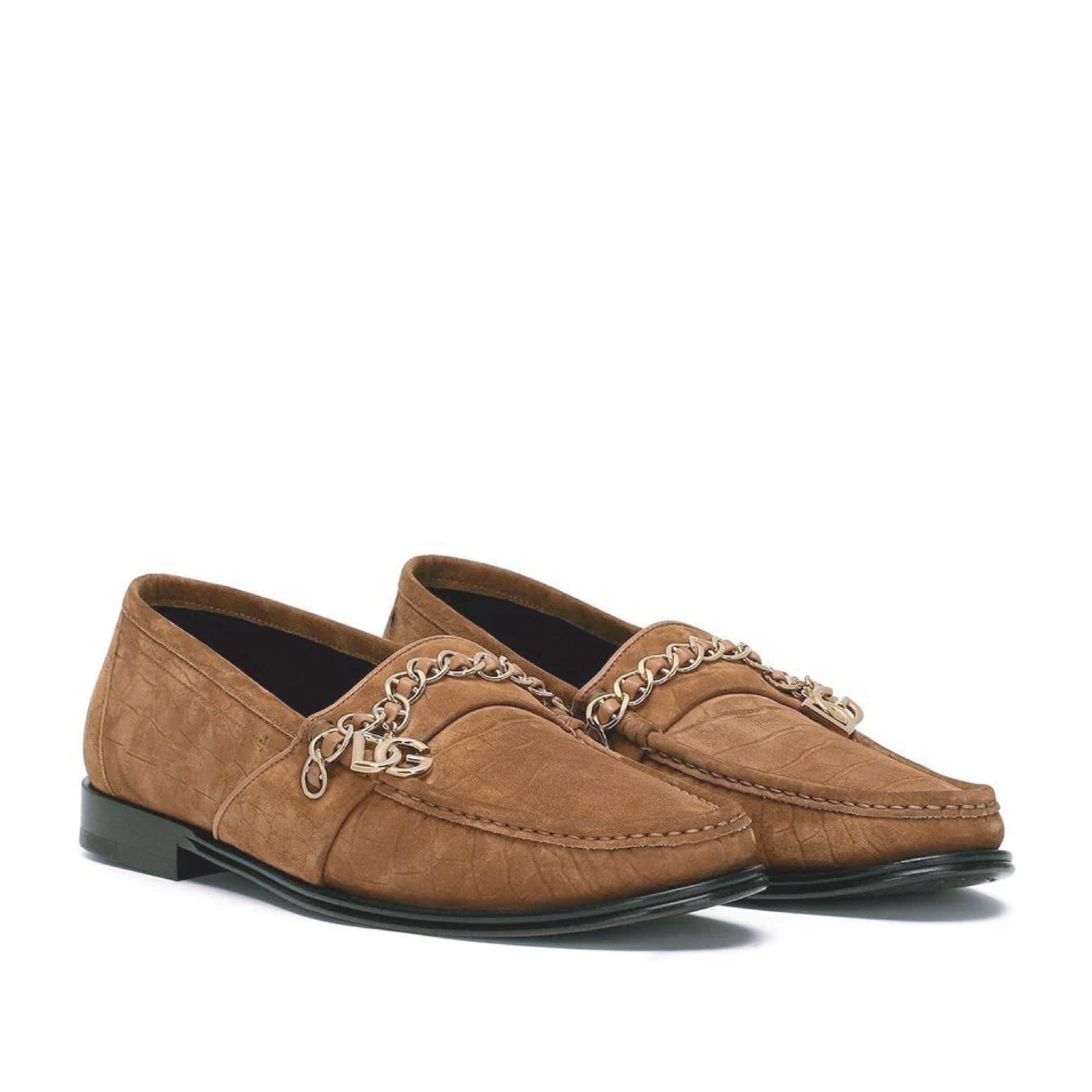 Suede Loafers Brown Calf Leather