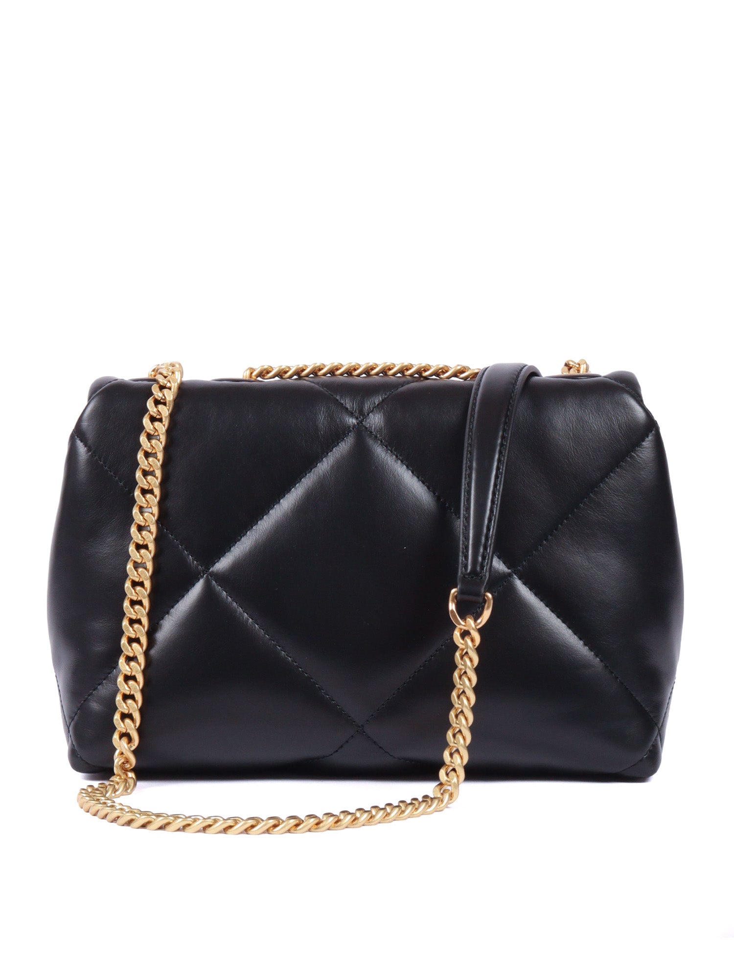 Kira Diamond Quilt Small Convertible Shoulder Bag Black Cross