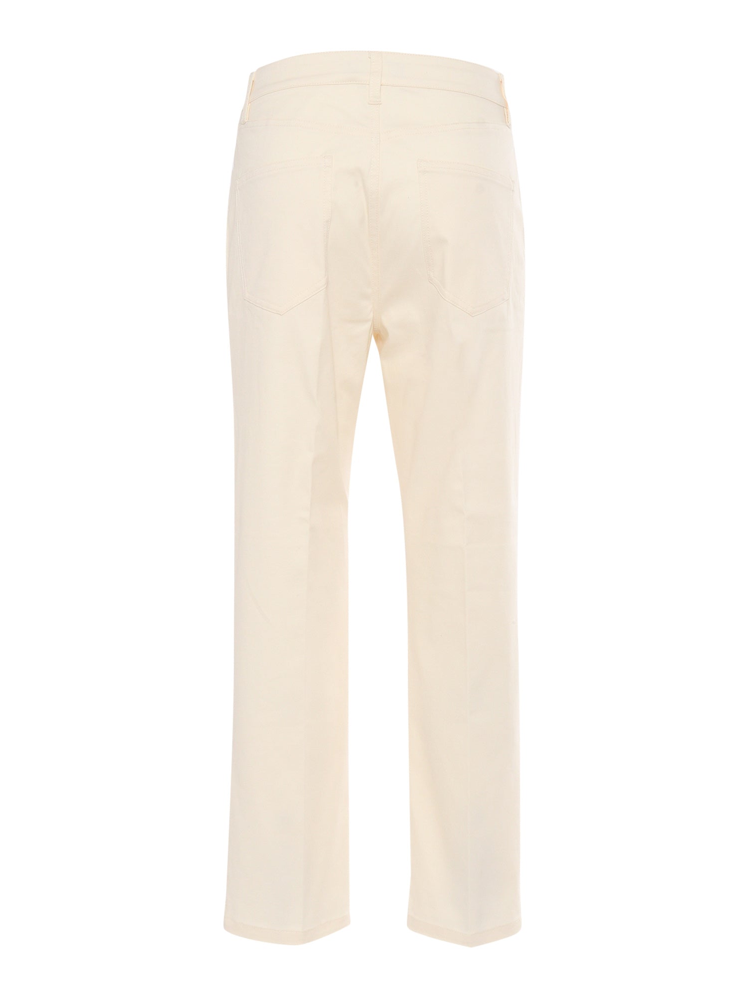 Cotton Gabardine 5 Pocket Trousers White Elastane