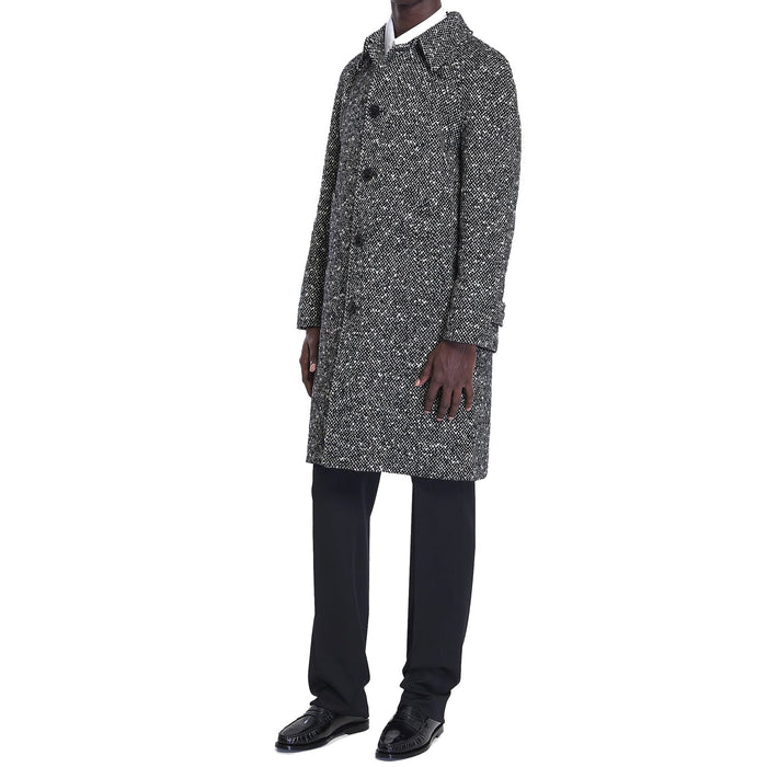 Céline Camden Wool Tweed Coat Gray Mohair Polyamide