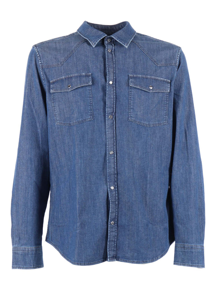 Shirt Blue Cotton Elastane