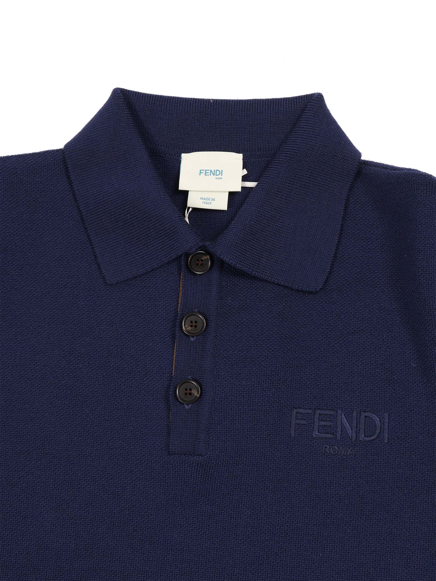 Wool Knit Polo Grey Virgin Ribbon Polyester Shirt