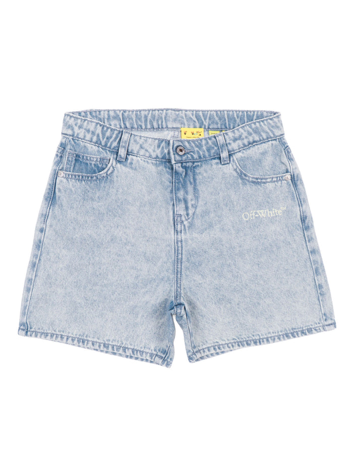 BOOKISH DENIM SHORT Blue Cotton Bermuda