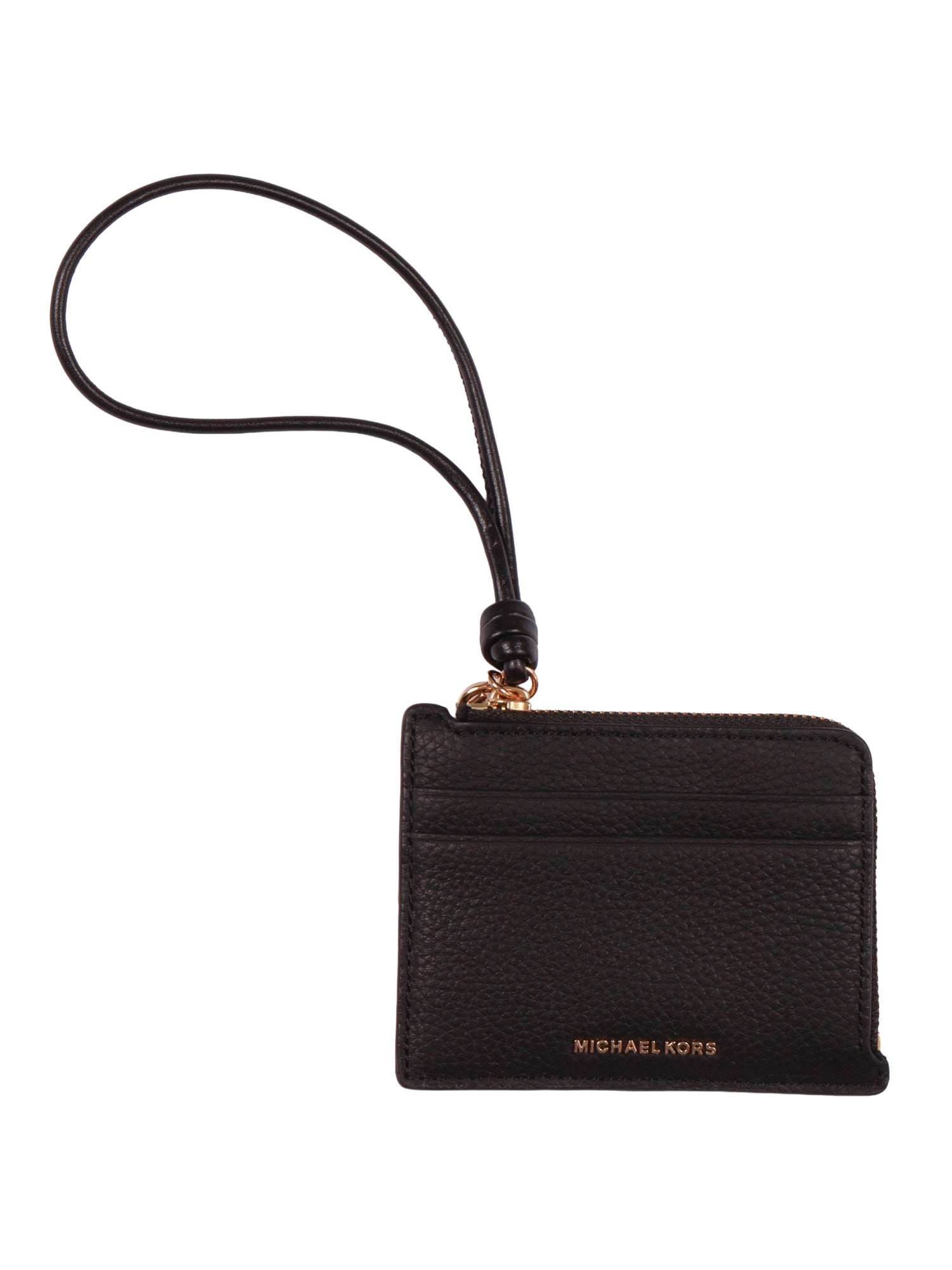 SM CARD CASE WRISTLET Black Cow Leather Handbag