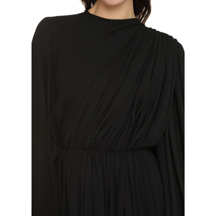 All Crepe Dress Black Elastane Polyamide