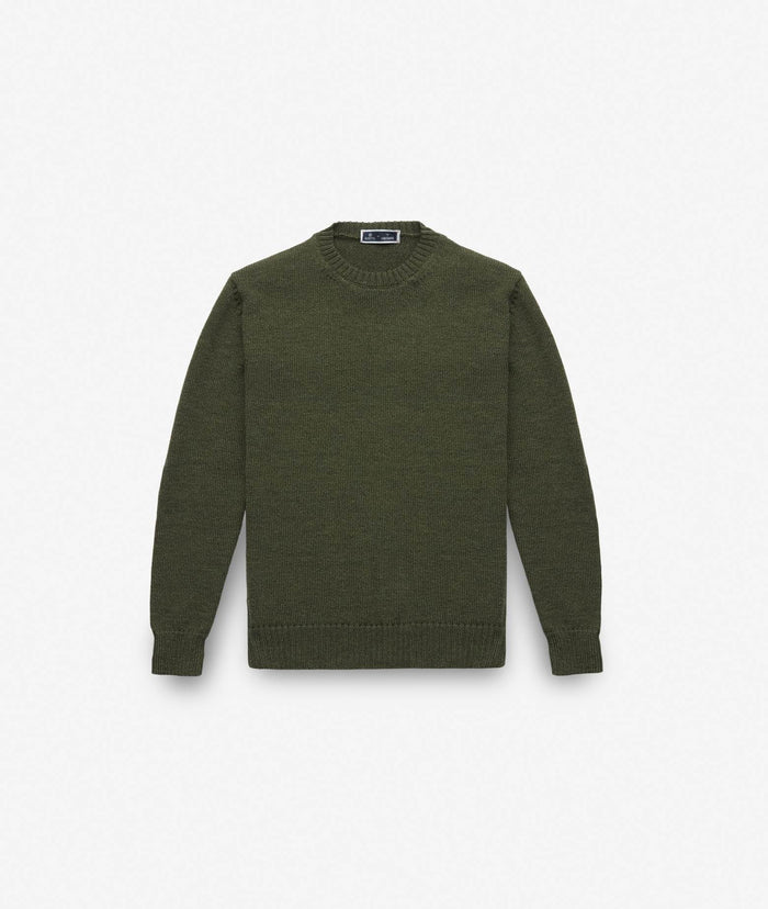 Crew Neck Sweater La Cabane Olive Basic Light Kintwear