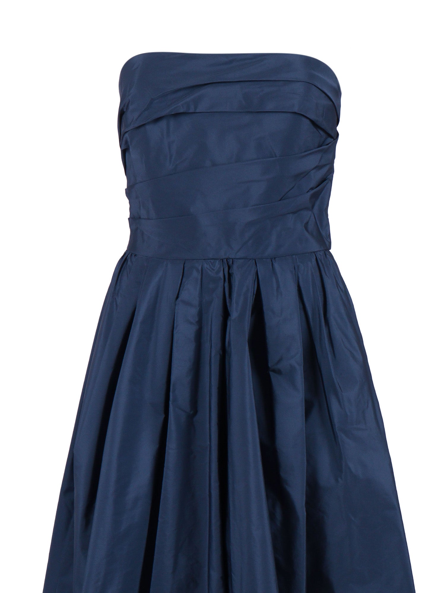 DRESS Blue Polyester Silk Lining Cotton Midi