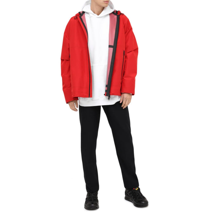 Windbreaker Jacket Red Polyamide Polyester