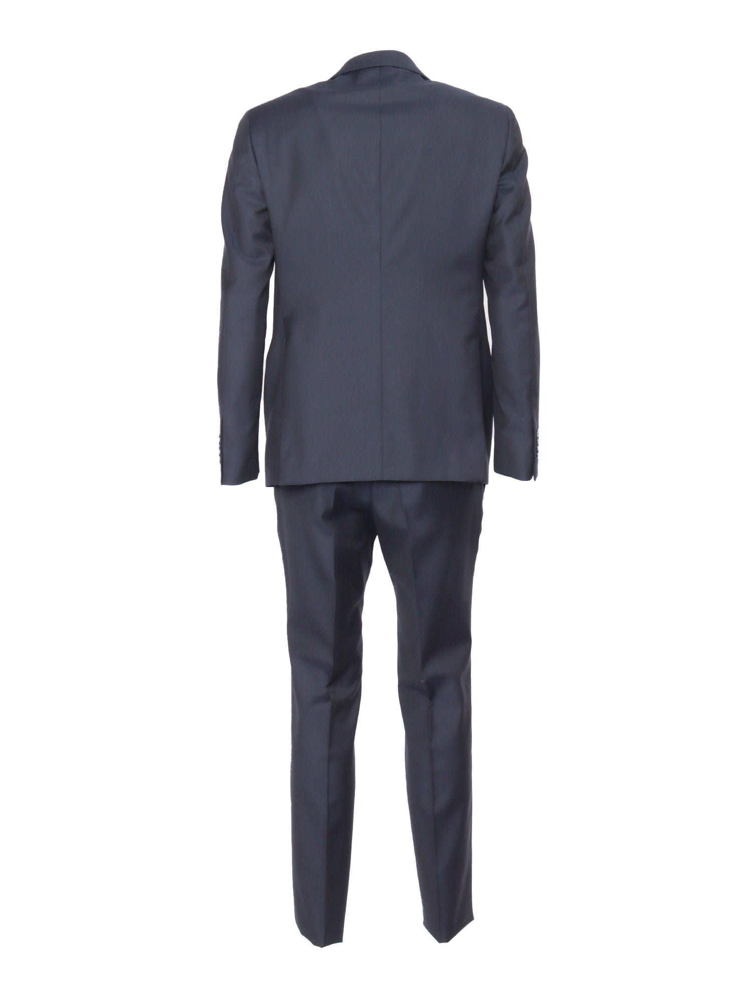 Single-Breasted Suit Blue Virgin Wool Single Breasted Dress