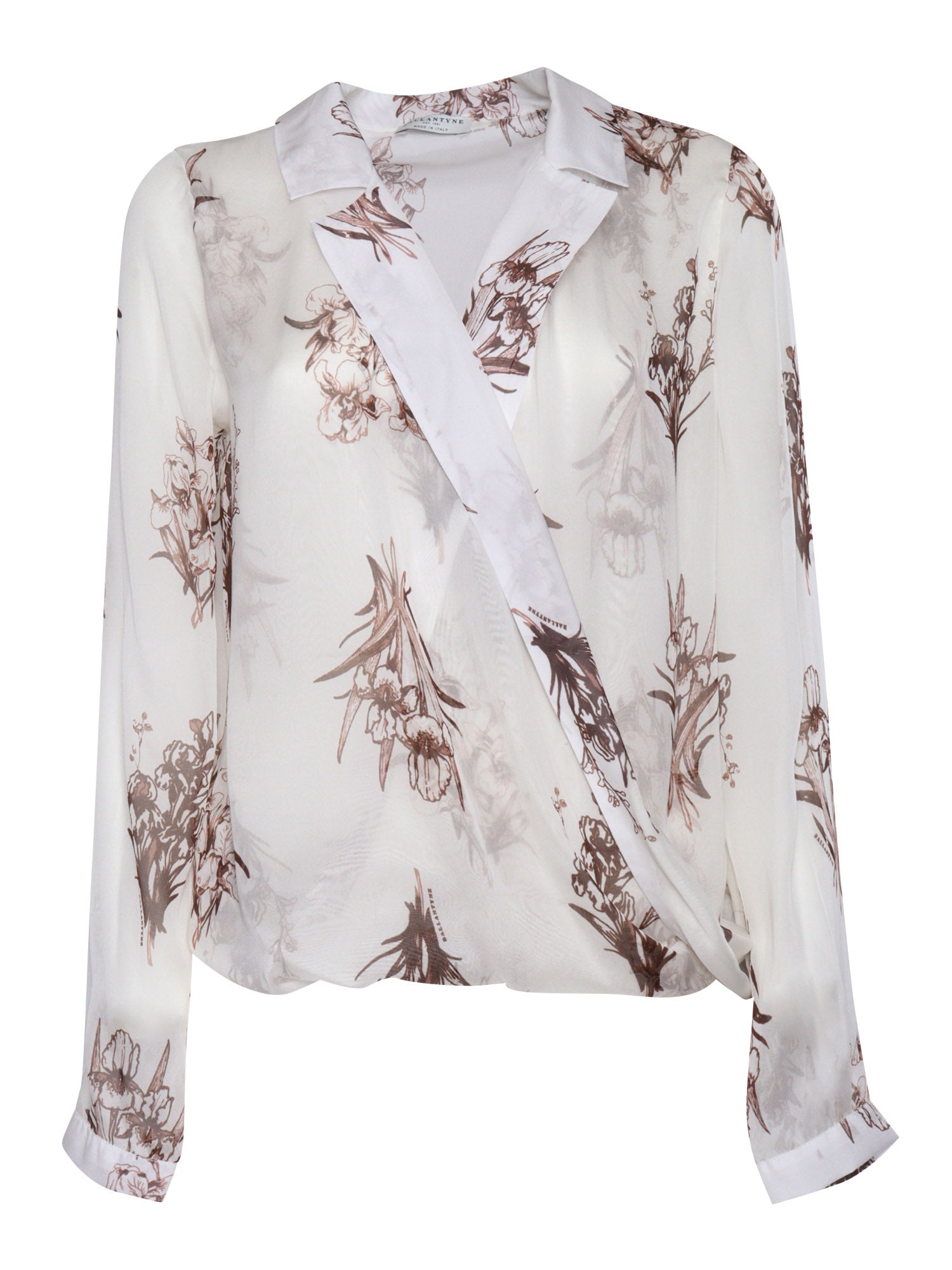 Printed silk shirt White
