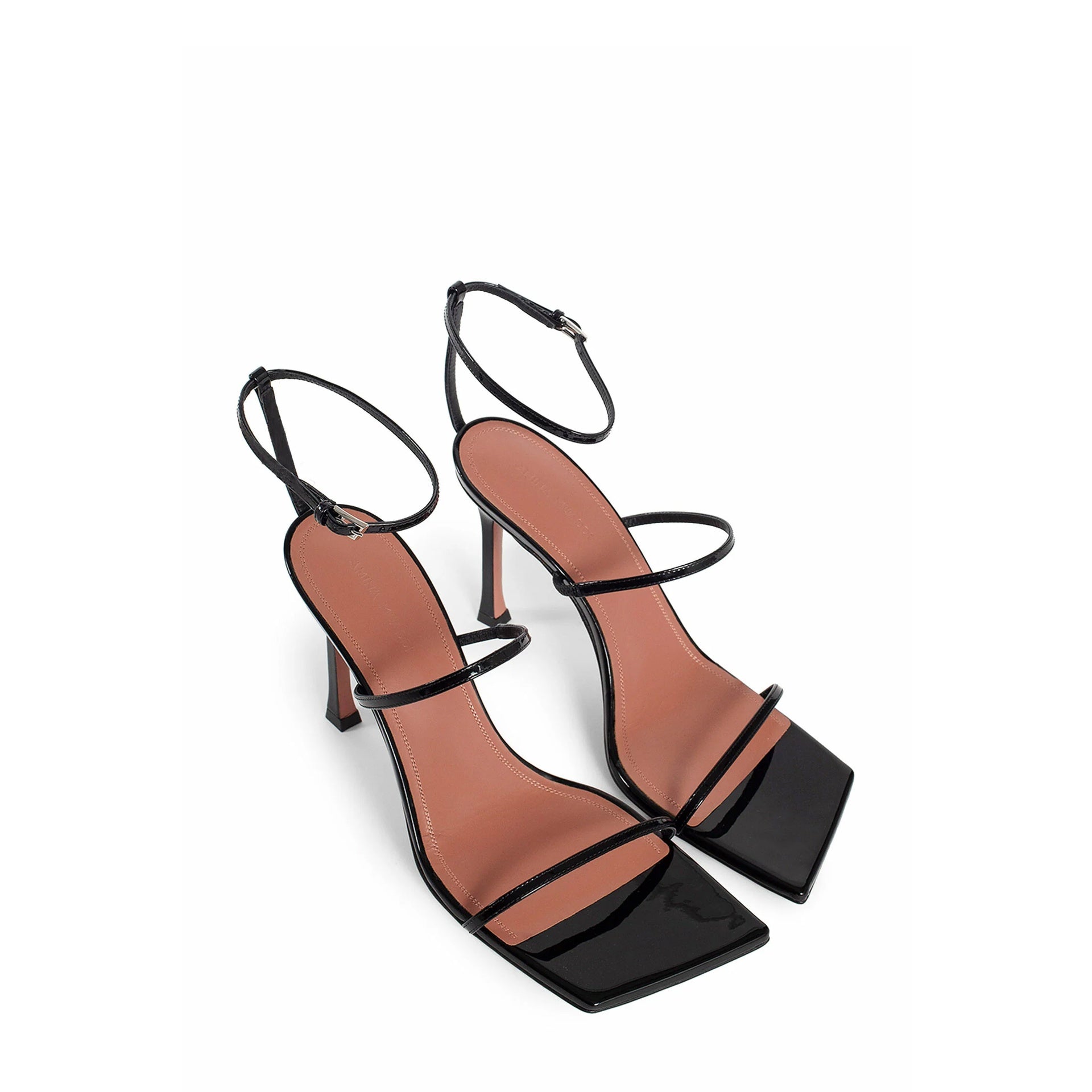 Amina Muaddi Maya Sandals Black Calf Leather