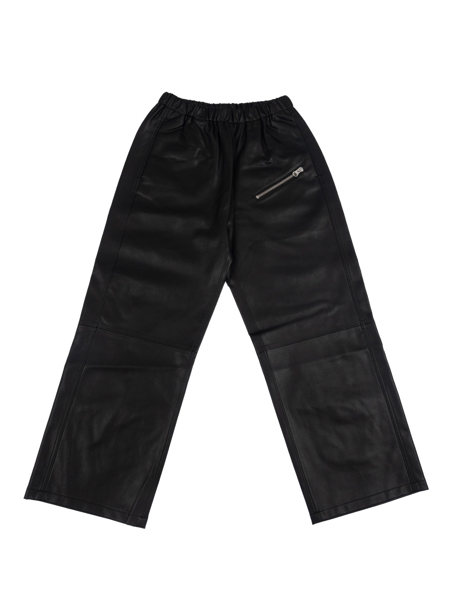 Pants Black Viscose Coating Polyurethane