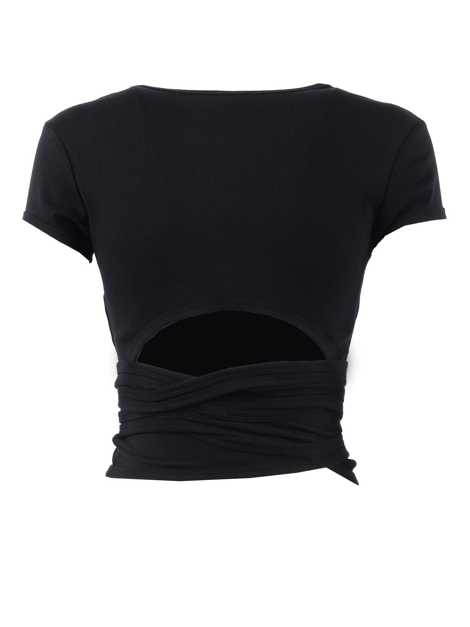 Jersey Tops Black Cotton Elastane Top