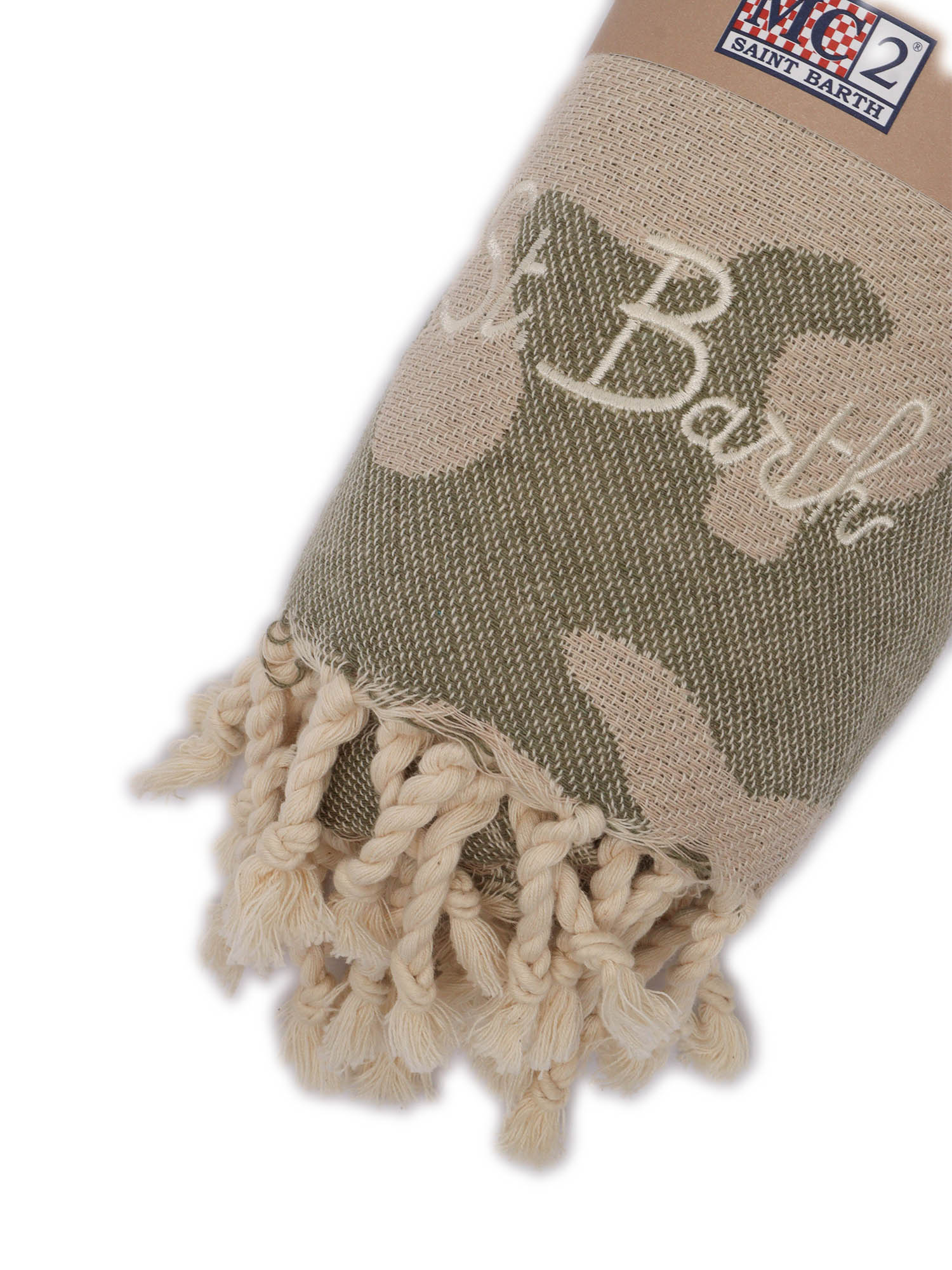 JACQUARD BEACH TOWEL WITH FRINGE Multicolor Cotton Telo Mare