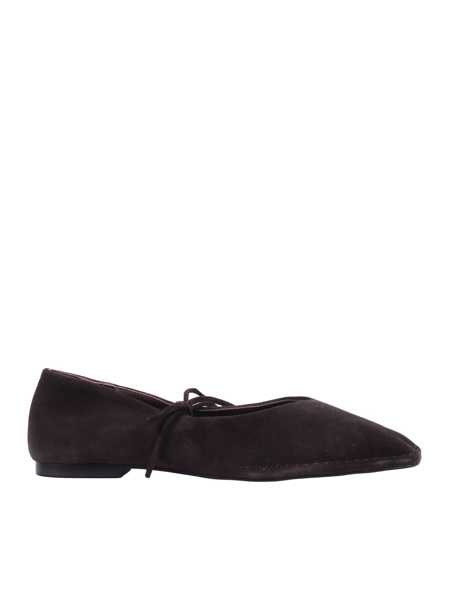 Sway Suede Coffee Brown Leather Ballet Flats Altezza Tacco 1 Cm Flat Shoes