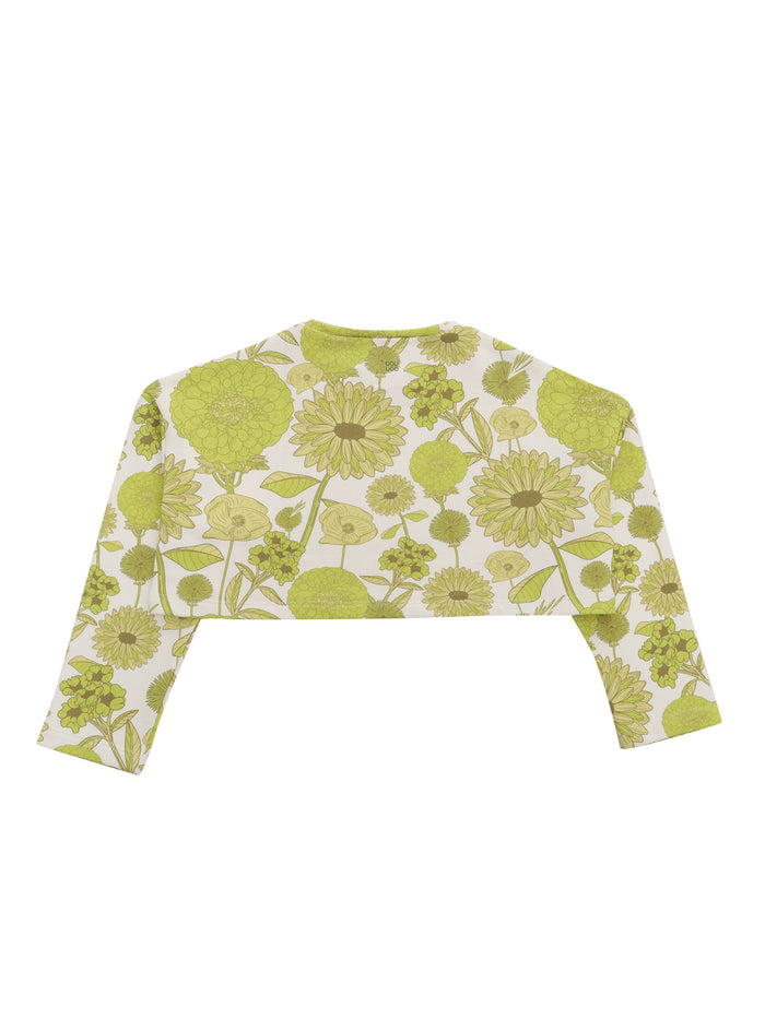 Cropped sweater with flowers White Cotton Polyester Sweatshirt