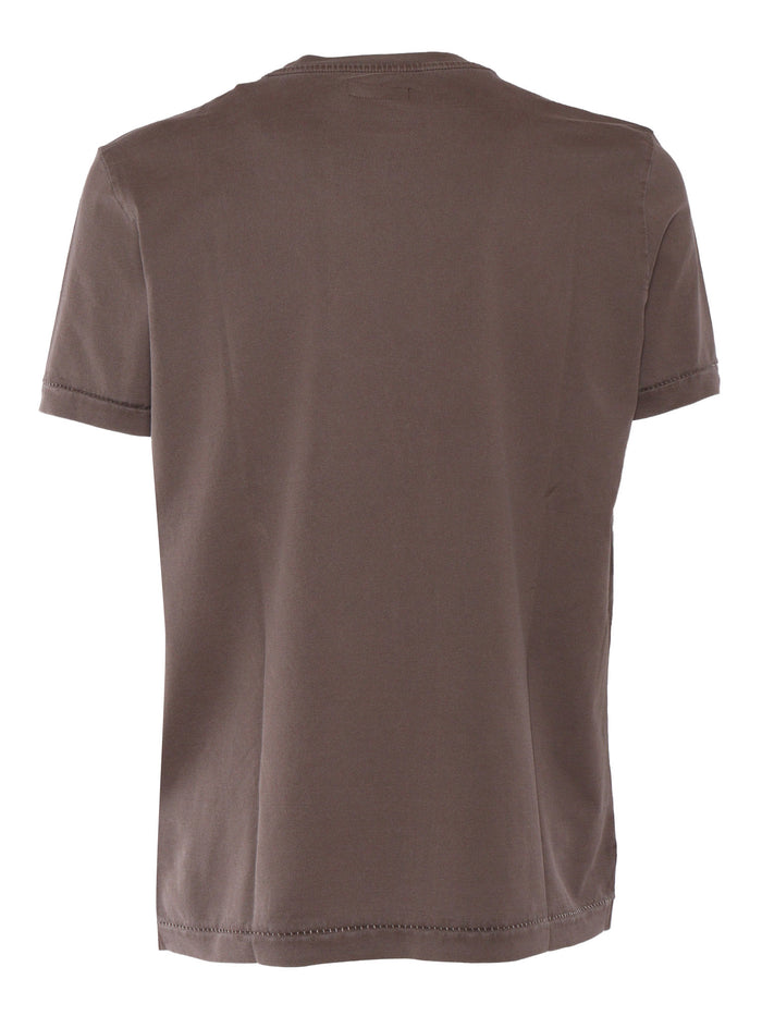 FAY JERSEY FROSTED T-SHIRT Brown Cotton Short Sleeves