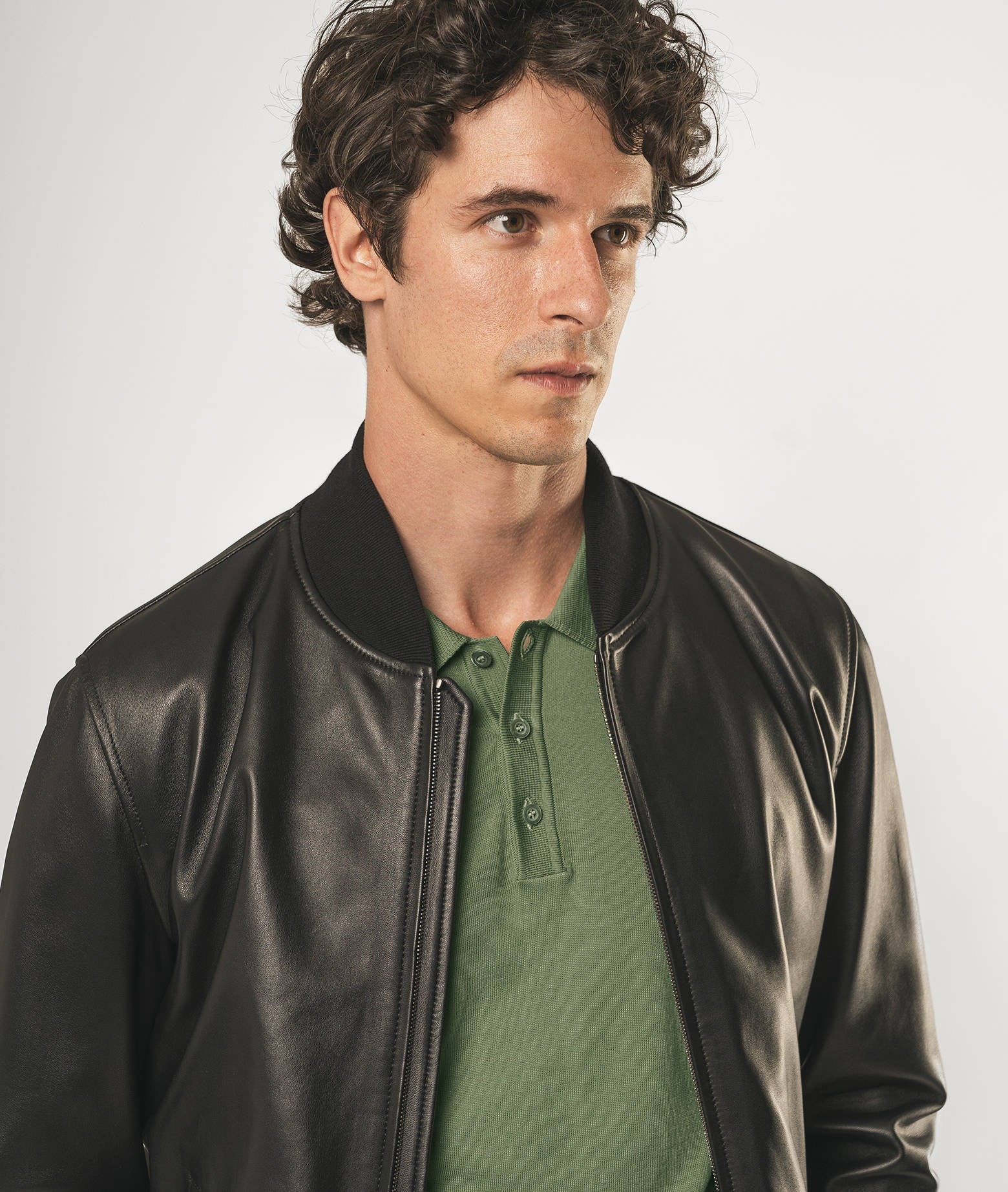 Leather Bomber Nottingham Black Blouson