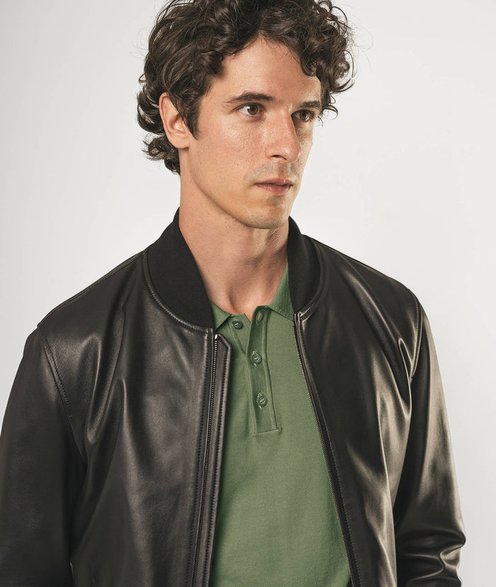 Leather Bomber Nottingham Black Blouson