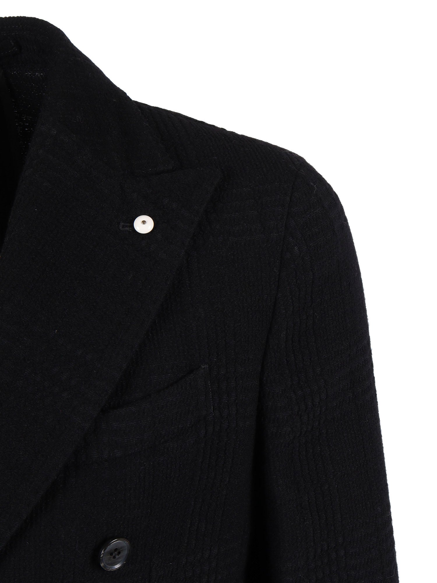 Jacket Black Virgin Wool Polyamide Viscose Single Breasted