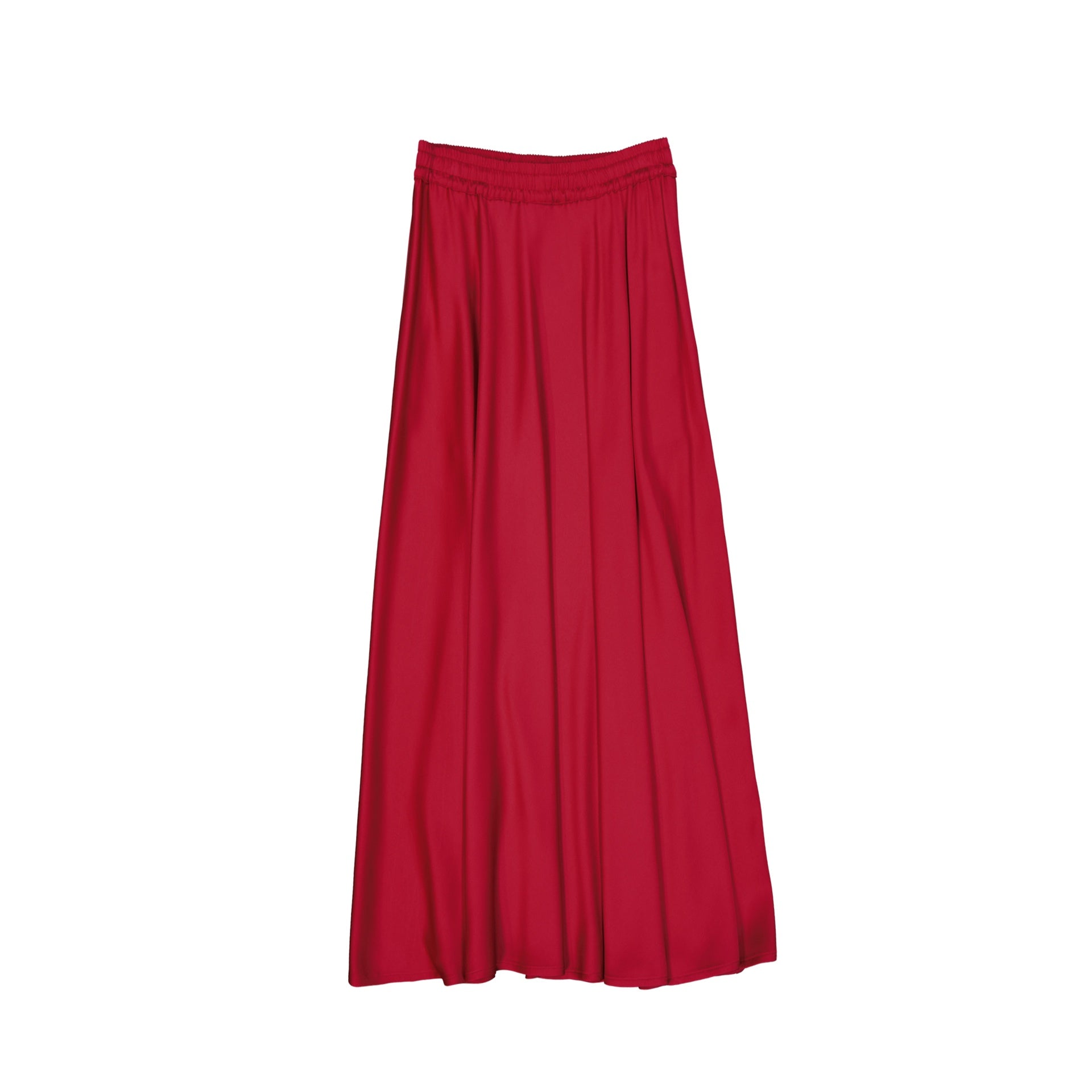 Herno Elastic Waist Midi Skirt Red Acetate Viscose