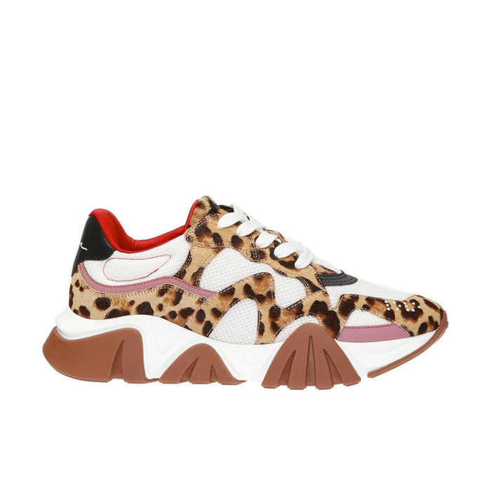 Squalo Leopard Sneakers Beige Leather