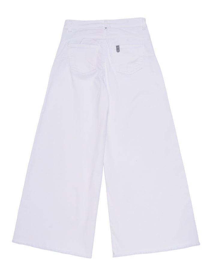 Pants White Cotton Elastane