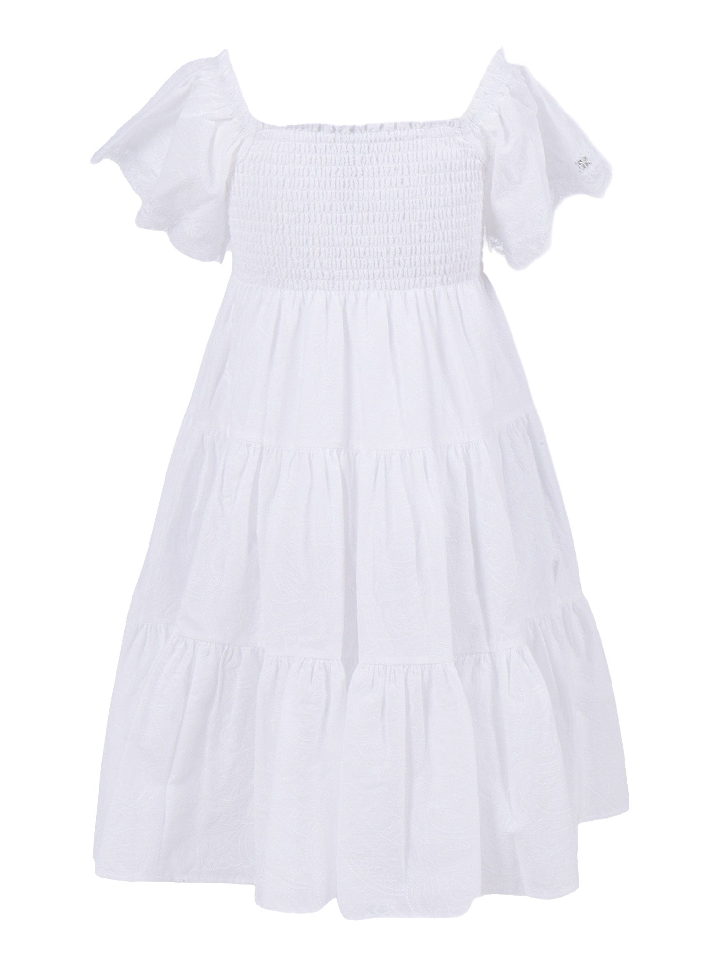 EMBROIDERED MUSLIN AUSTIN DRESS White Cotton