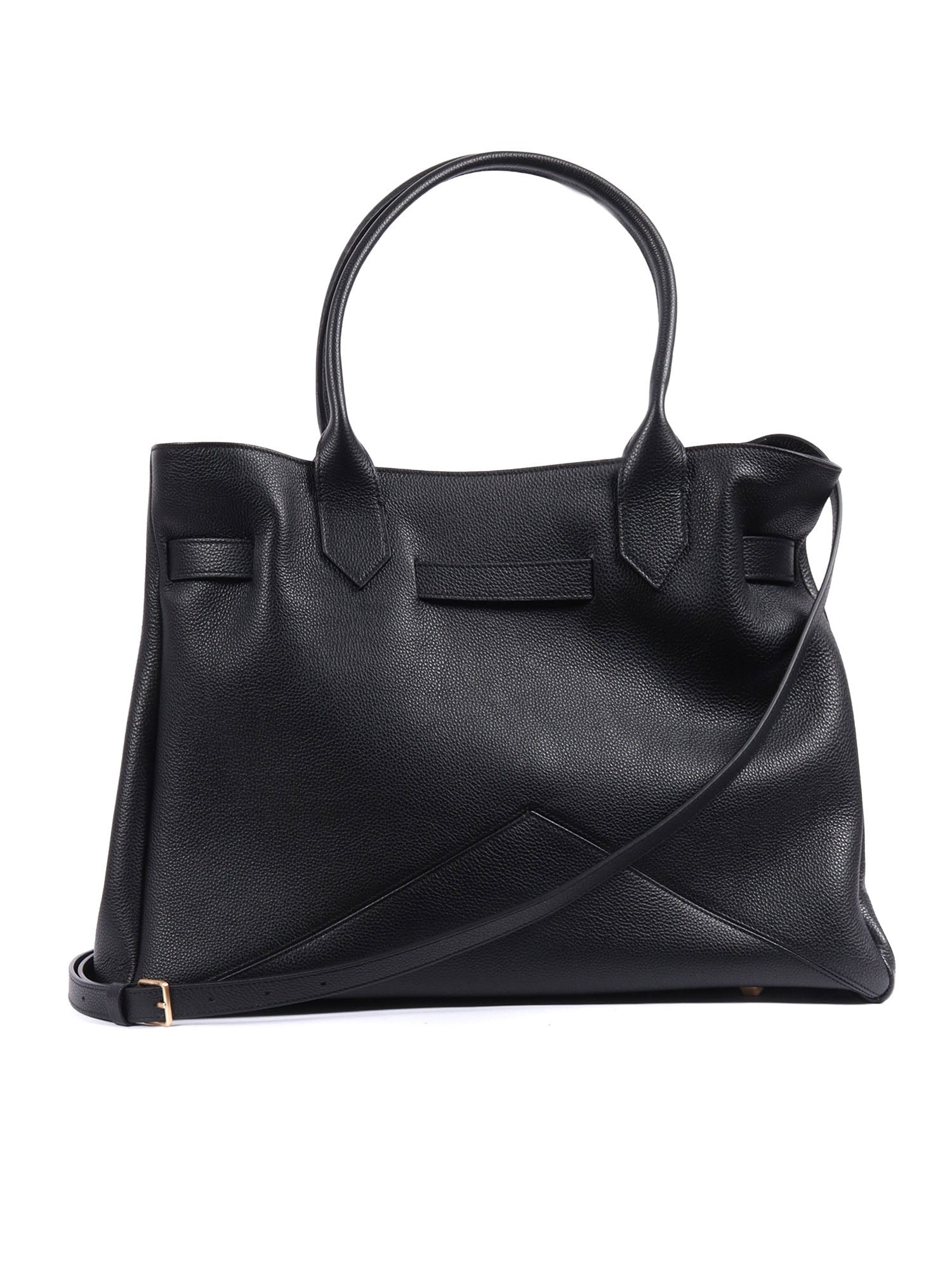 KATE BAG L Black Calf Leather Small Grain