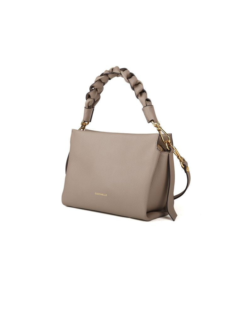 Coccinelle Mini Top Handle Bag Warm Taupe-Rosette Taupe/rosette Cowhide / Top-handle-bags