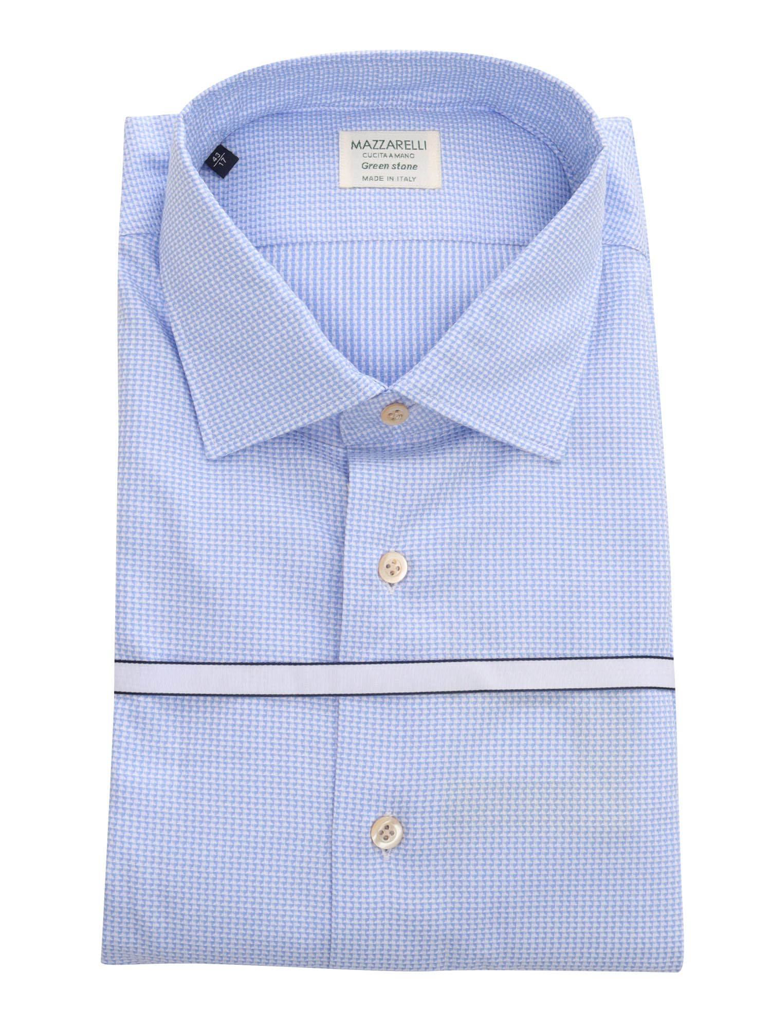 Geometric Pattern Cotton Shirt Light Blue