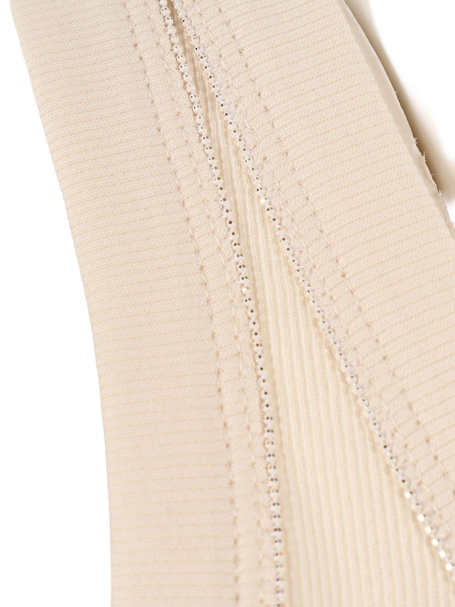 RIBBED JERSEY TANK TOP WITH FILO DIAMANTE Beige Cotton Elastane T-shirt