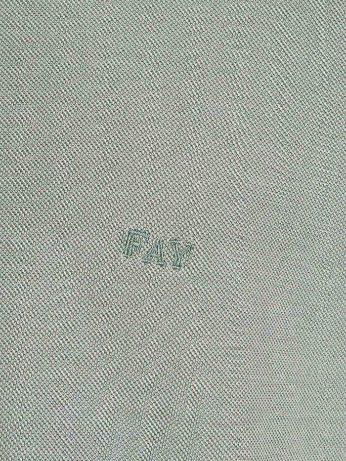 FAY PIQUET TINTO FROSTED T-SHIRT Green Cotton Short Sleeves