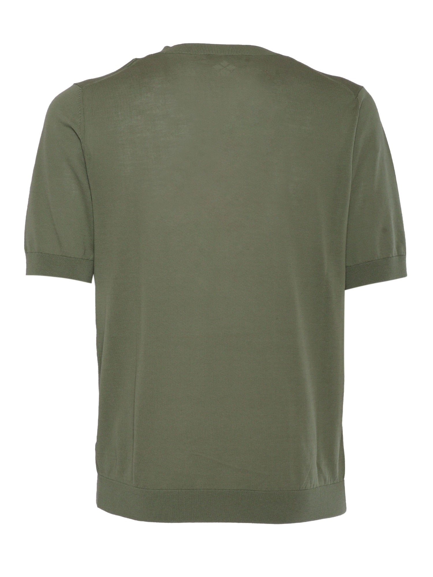 SHORT SLEEVES PULLOVER Green Cotton Crewneck