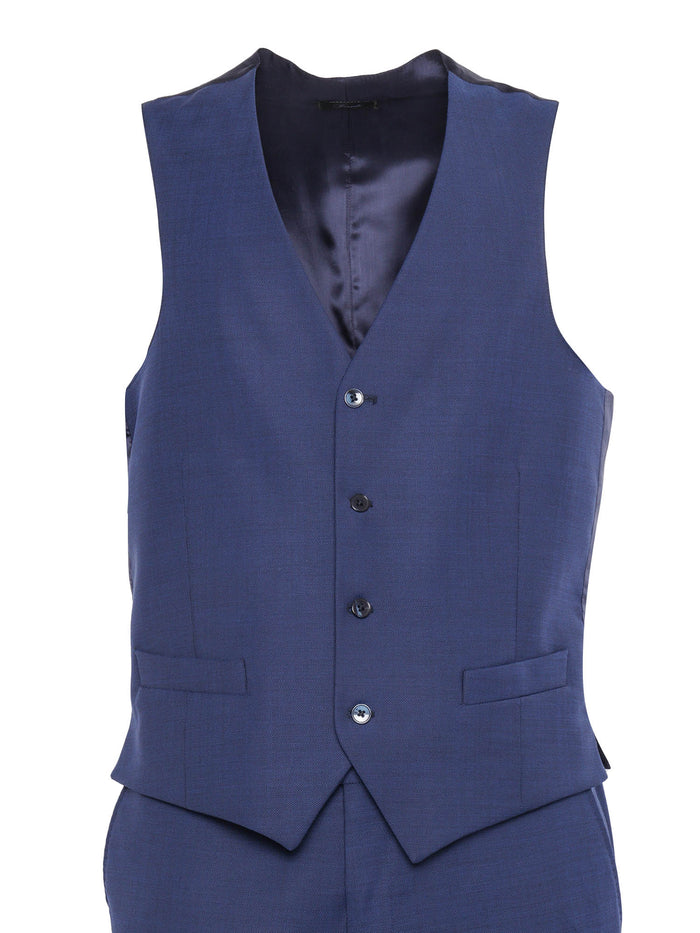 Tailored vest Blue Virgin Wool Silk