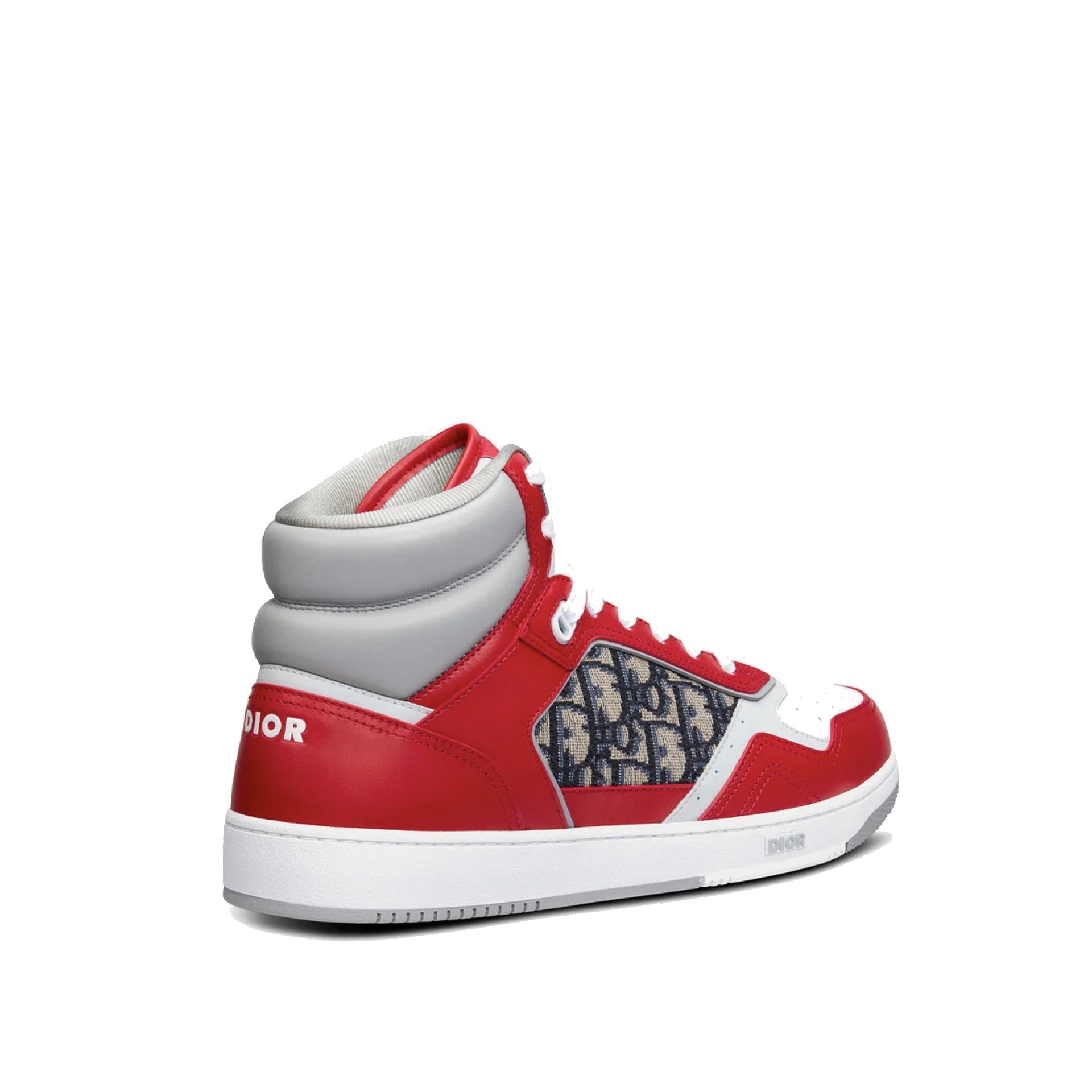 Oblique High-Top Sneakers Red Leather