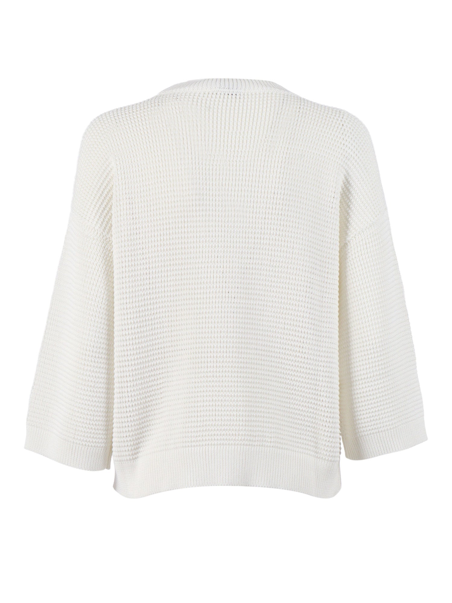 KNITTED SWEATER White Cotton Crewneck