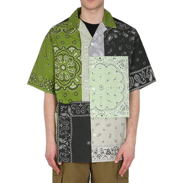 Patchwork Cotton Shirt Green