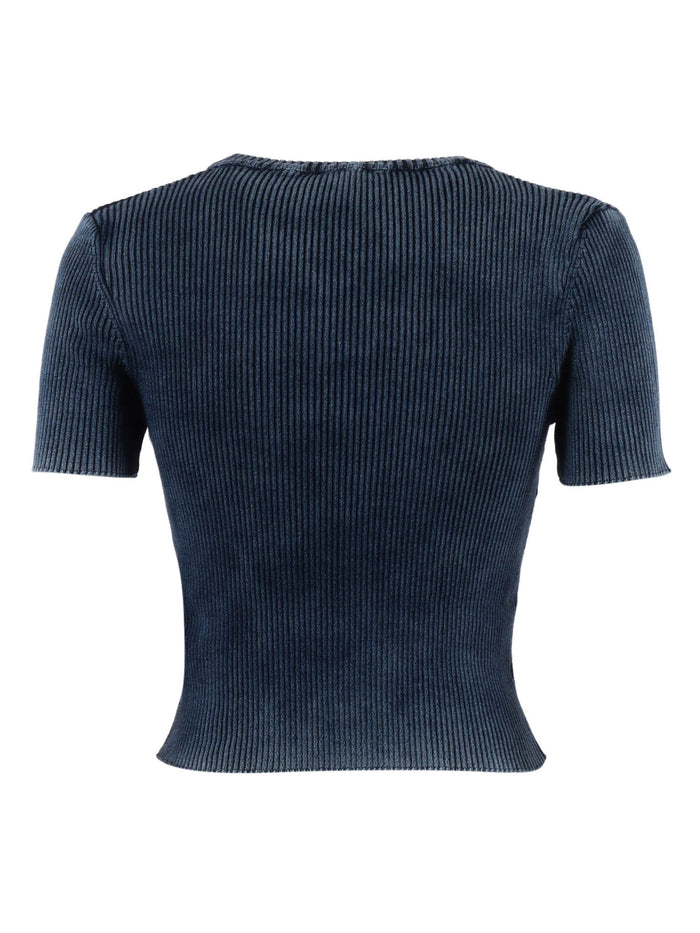 Knitwear Tops Blue Cotton Top