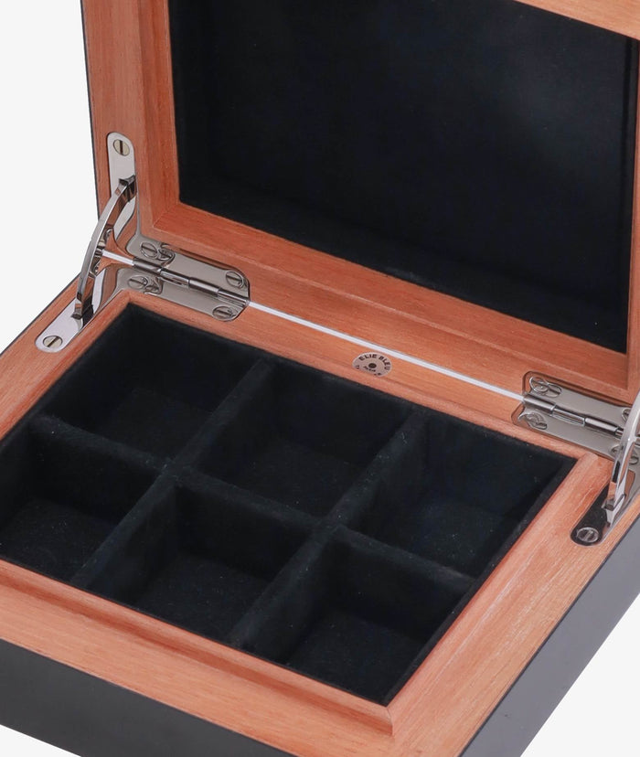 Black Cufflink Box Neutral Jewelry Case