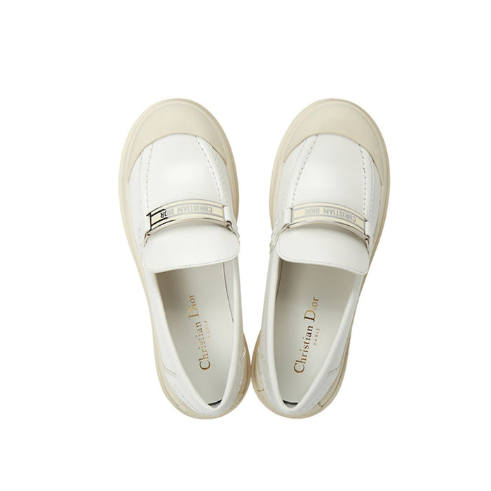 Leather Loafers White Calf