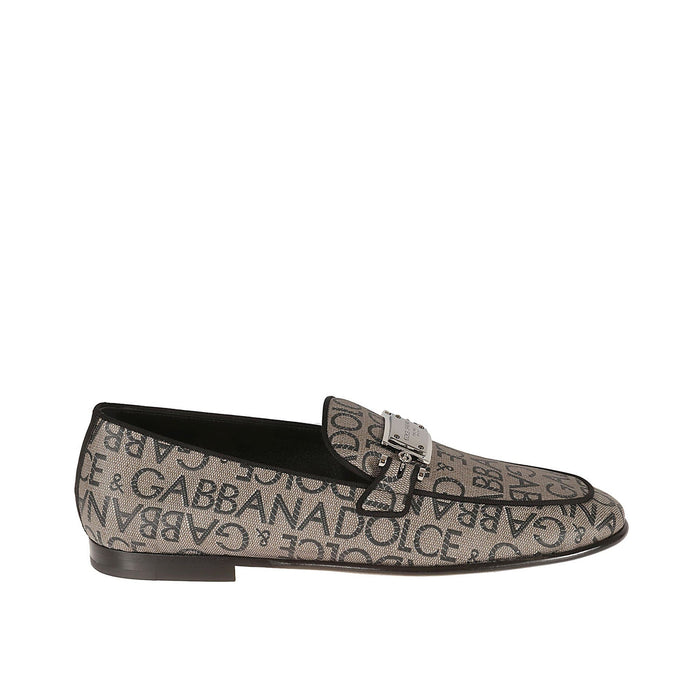Jaquard Loafers Brown Calf Leather