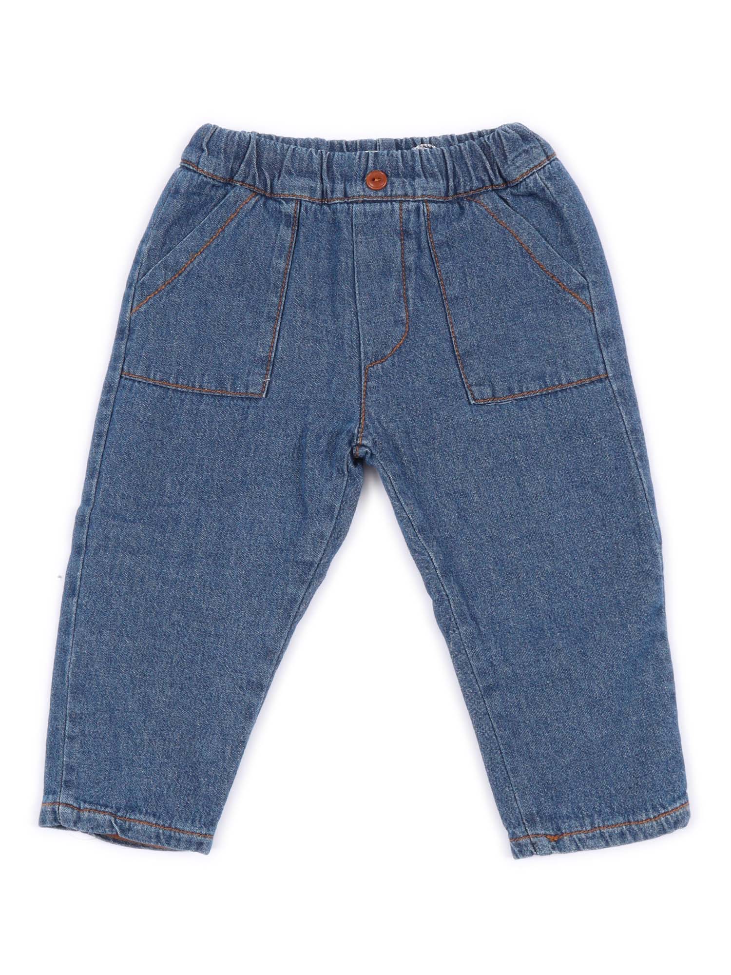 Lined Pants Blue Cotton
