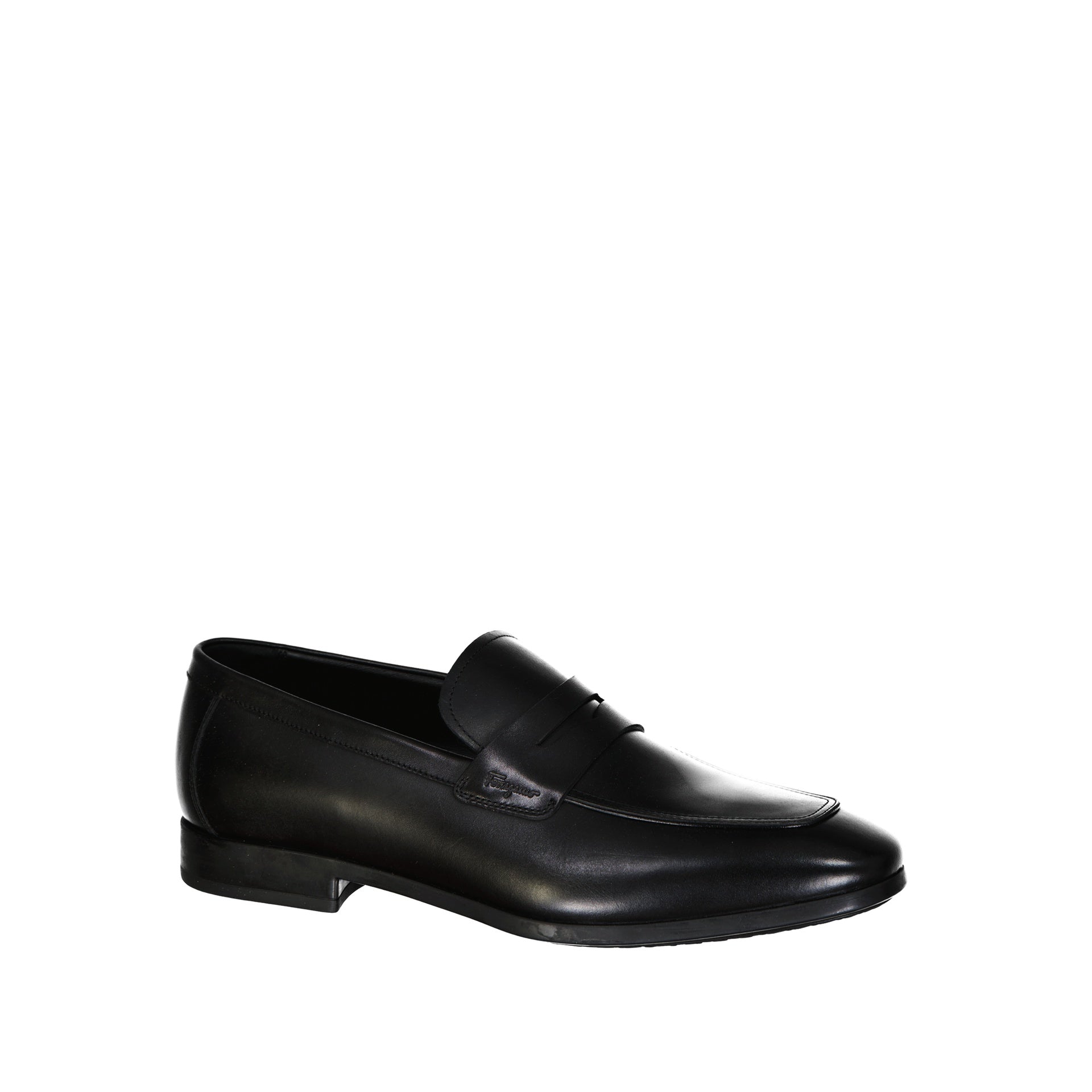 Gray Loafers Black Calf Leather