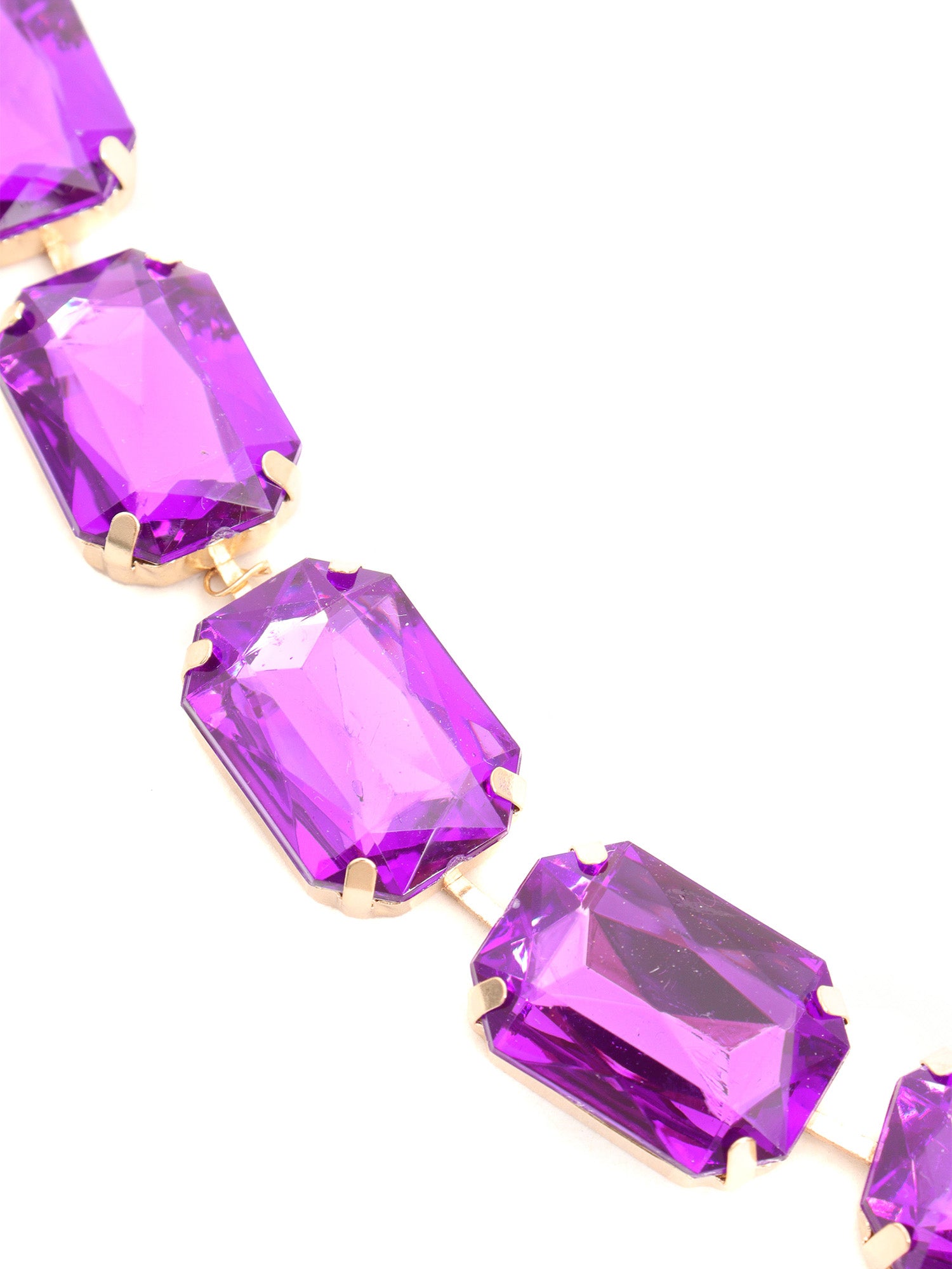 Necklace 26 Bezels Purple Other Fiber