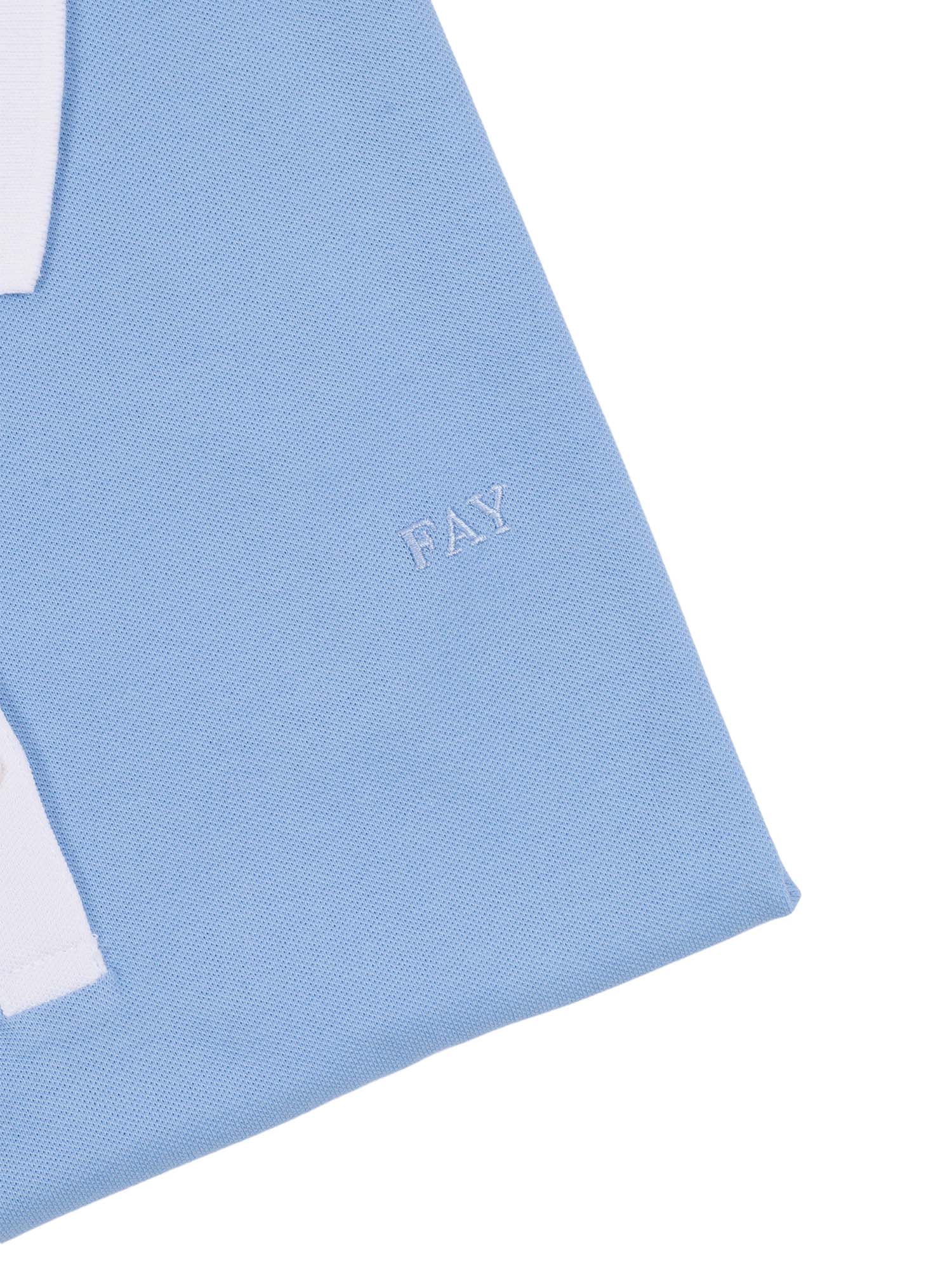 POLO Light Blue Cotton Elastane Shirt
