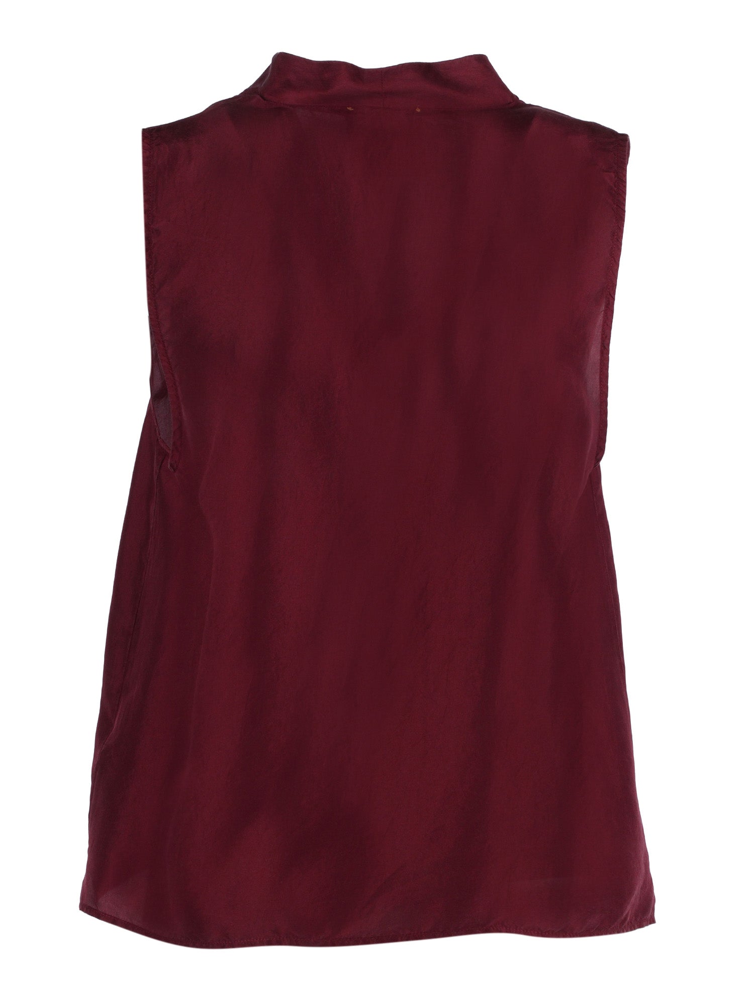 V-Neck Top Silk Habotai Bordeaux