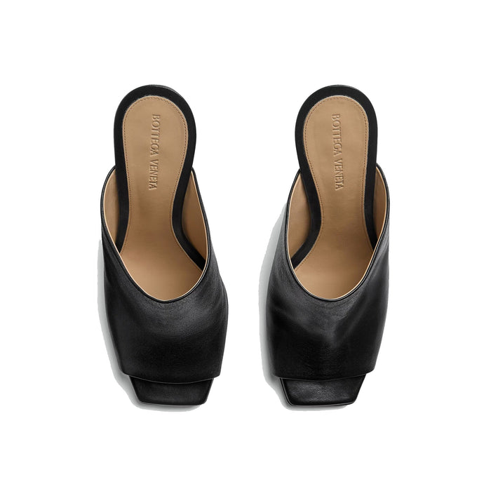 Knot Leather Mules Black Lamb