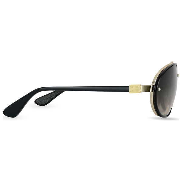 Preloved - Bugatti Mens 63mm Black White Gold Sunglasses 10-Bk-Wg One Color