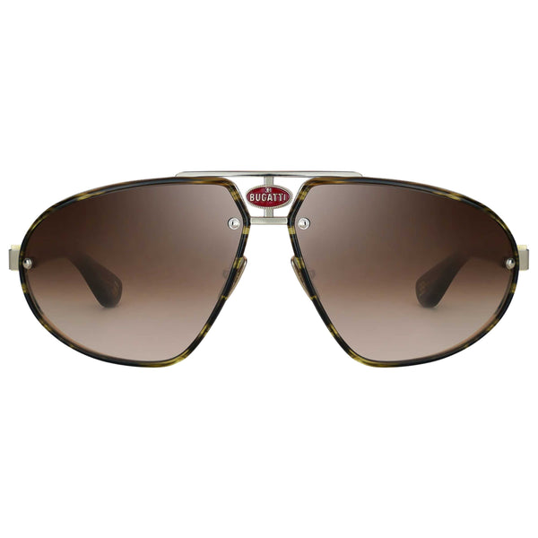 Preloved - Bugatti Mens 58mm Dark Tortoise White Gold Sunglasses 10-Dt-Wg One Color